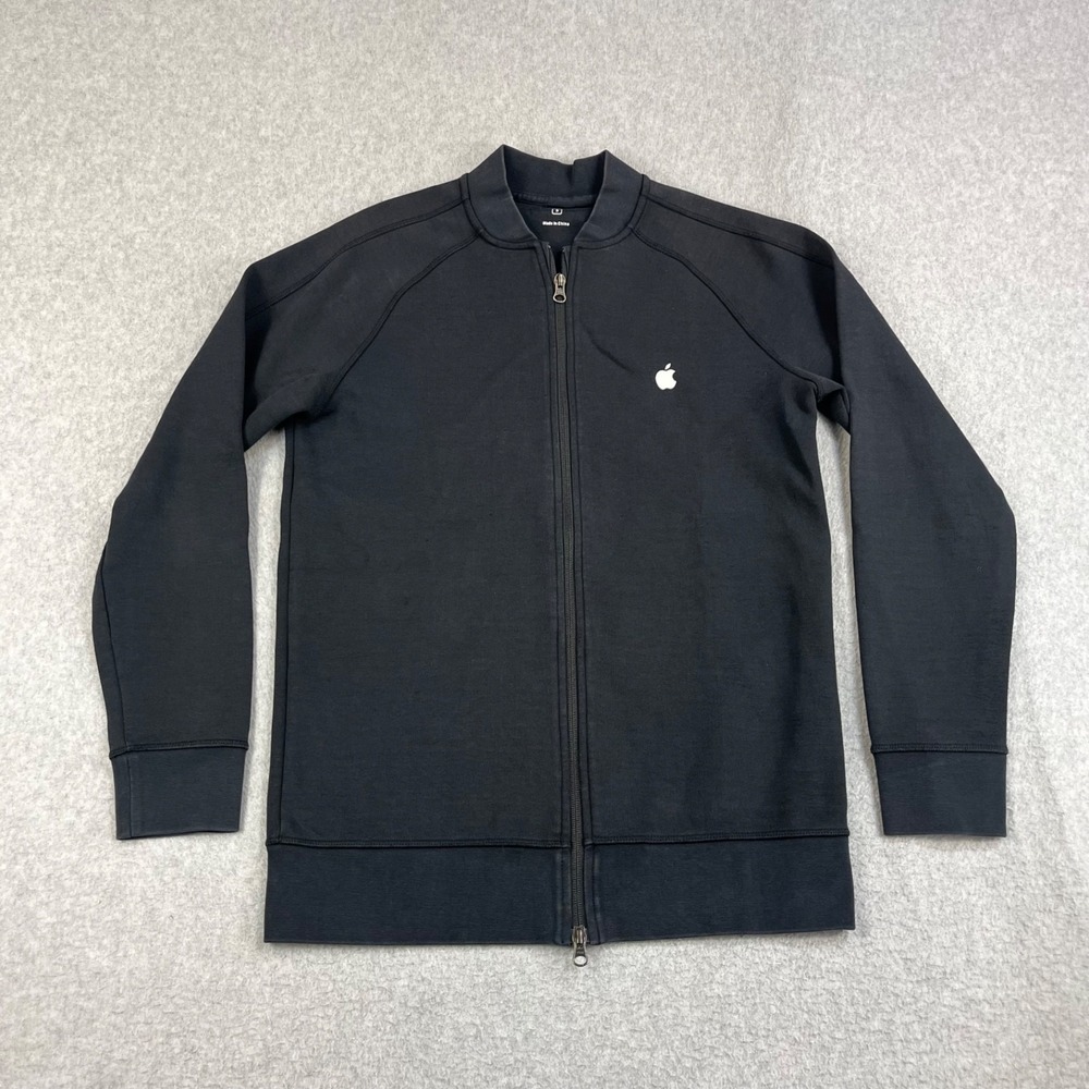 Vintage Apple  Employee Jacket Mens Small Black Full Zip Cupertino Mac Iphone